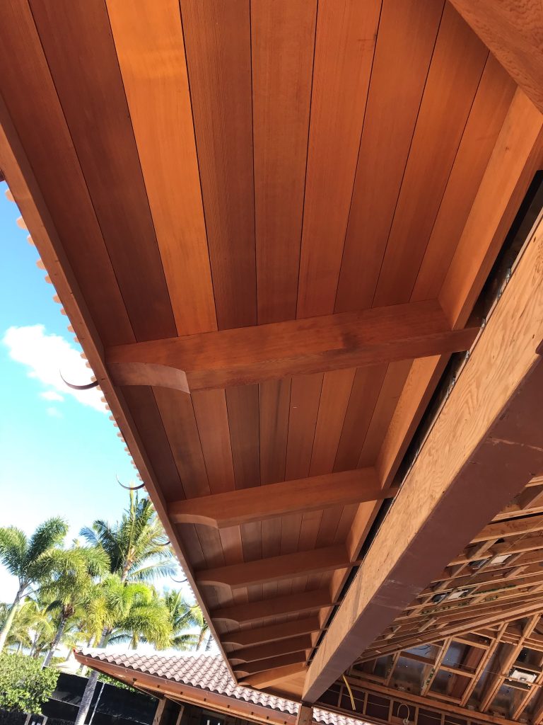 Custom cut rafter tails and soffits made with the finest cedar we can source.